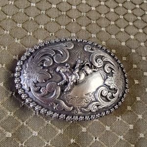 Vintage Engraved Nocona Oval Belt Buckle